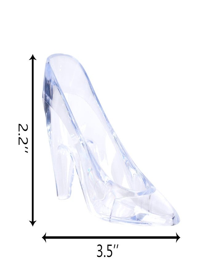 ZYFLSQ 24 Pieces Mini Plastic Cinderella Slippers 3.5 Inch Glass Heels Princess for Wedding Birthday Party Table Favors Decoration (Clear) - Image 4